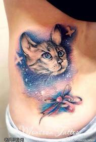 midja färg stjärnklar katt tatuering mönster