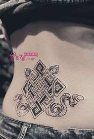 Creative auspicious knot waist tattoo picture