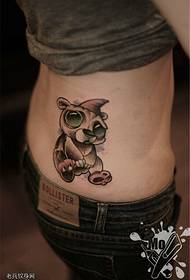 Säit Taille Faarf Cartoon Bear Tattoo Muster