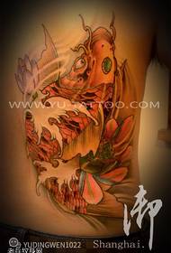 patró tradicional de tatuatges de calamar de lotus color