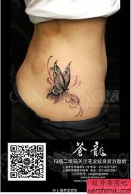 kauneus vyötärö Kaunis ja suosittu mustavalkoinen perhonen tatuointikuvio