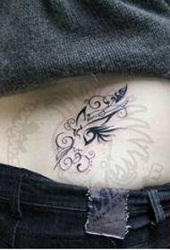 90 post-girl cintura elegante imagen de patrón de tatuaje