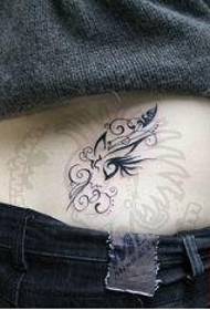 90 Post-Girl Taille elegant Tattoo Muster Bild