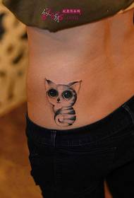 poză tatuaj cu talie mică, drăguță, pisică