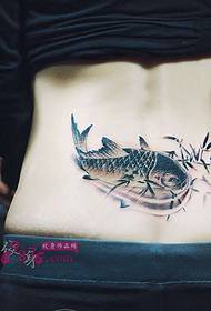 Ink picha ya mianzi ya squid nyuma ya kiuno