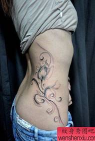 mode schoonheid taille lotus wijnstok tattoo patroon