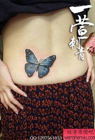 padrão de tatuagem borboleta azul boa cintura da menina