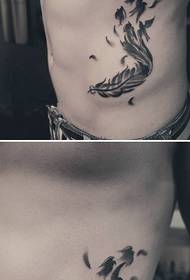 taobh fear cleite waist pictiúr tattoo éan