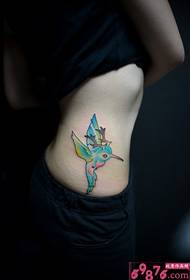талия цвят птица алтернативна татуировка снимка