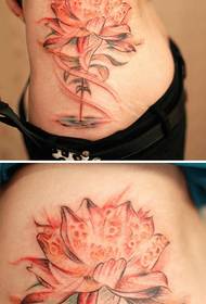 gražus lotoso rašto juosmens tatuiruotės paveikslas