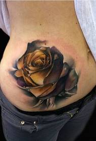 beauty waist rose tattoo pattern picture