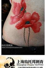 schoonheid taille mooie papavers tattoo patroon