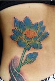 bloe Lotus Tattoo Muster Bild