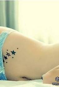 donna cintura sexy modello di tatuaggio di stella a cinque puntate