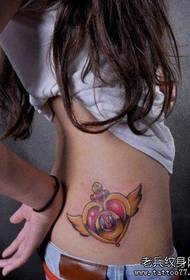 a suitable for women's waist love wings Tattoo pattern