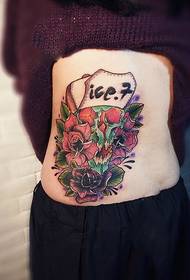 cintura alternativa laterale creativa rose Tattoo stampa