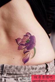 სილამაზის წელის ლამაზი ფერი Lotus tattoo ნიმუში