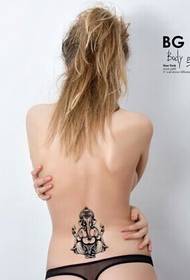 Europäesch schéin Meedercher Taille schéine schwarz-wäisse Elefant Gott Tattoo