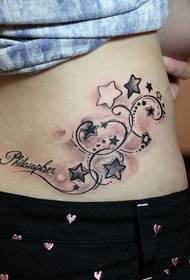 disegno del tatuaggio in vita: disegno del tatuaggio a stella a cinque punte in vita