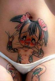 seksowna dziewczyna w talii niegrzeczny obraz lalki tatuaż wzór
