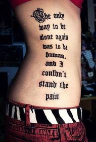 Angol tetoválás mintás oldalsó derék angol betűs tetoválás kép