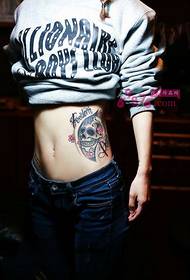 beauty side waist skull mask fashion tattoo pictures