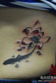 senti bote Bèl-kap lank penti lotus ak kalma modèl tatoo