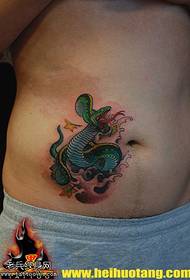 水纹 碧波 蟒蛇 吐 Model de tatuaj scrisoare