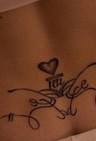 Tattoo Bild der Liebe hinter der Taille