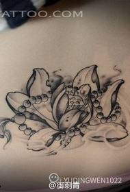 female waist lotus bead tattoo picture