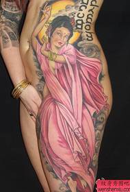 Tattoo show bar rekommenderade en sida midja lady figur tatuering mönster