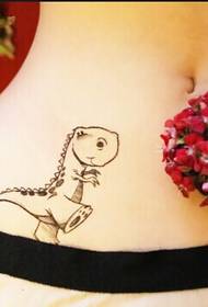 trend flicka midja sexig lotus söt djur tatuering bild
