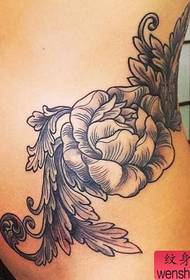Women's tail-rose tattoo tattoo
