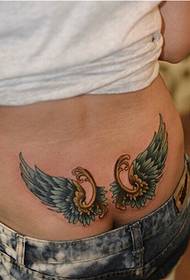 μέση μόδας μέσης όμορφα φτερά τατουάζ εικόνα μοτίβο