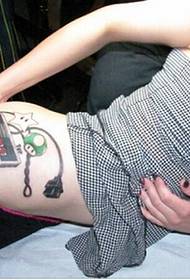 слика секси страна девојка струк игра тетоважа