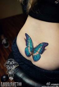 pola tato kupu-kupu warna pinggang perempuan
