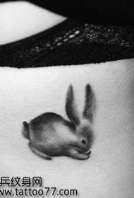 Piękna talia Piękny mały biały wzór tatuażu z królika
