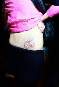 small fresh lotus side waist tattoo picture