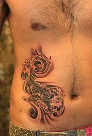 mage bläckfisk tatuering mönster