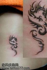 smukt udseende totem dragon tatoveringsmønster
