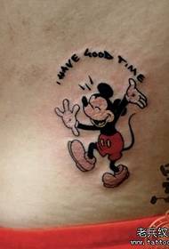m'chiuno chokongola chajambula cha tattoo ya Mickey Mouse
