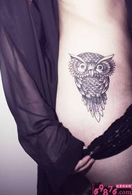 Boční pas sova módní tetování obrázek