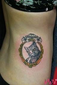 veidrodinis mažos mielos katės juosmens tatuiruotės paveikslėlis 71043-Seksualus liemenės mados tatuiruotės vaizdas