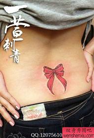 girl's waist small and popular bow tattoo pattern