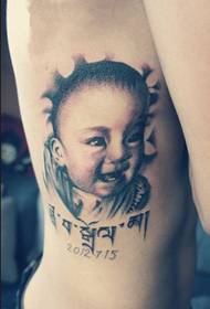 cute baby head waist tattoo picture