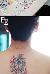 wearing a gemstone dark sole Indian elephant tattoo pattern
