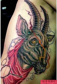side waist color antelope tattoo works