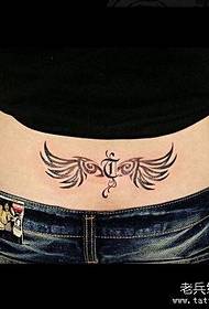 Dames taille vleugels Engels woord totem tattoo patroon