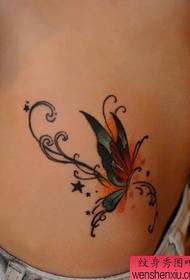 ຮູບແບບ tattoo butterfly ແອວຂອງແມ່ຍິງ