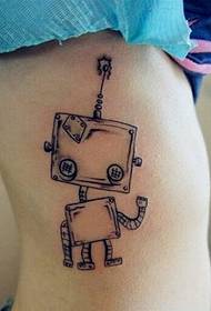 de taille van een meisje kleine robot tattoo foto